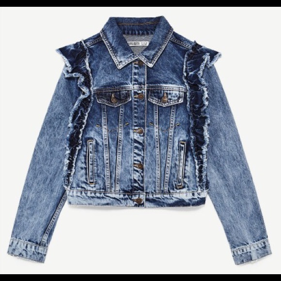 ruffled denim jacket zara